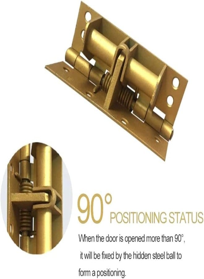 JIALTO Automatic Self-Closing Hinge Heavy Duty Cabinet Hinges Room Door Hinge for Interior Doors Wooden Door 2 Pcs (Gold) - Image 3